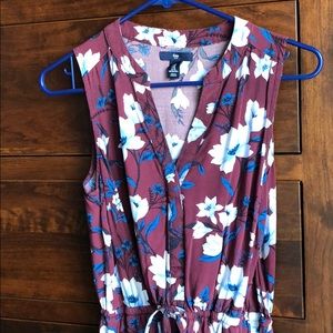 Purple floral sleeveless dress XS